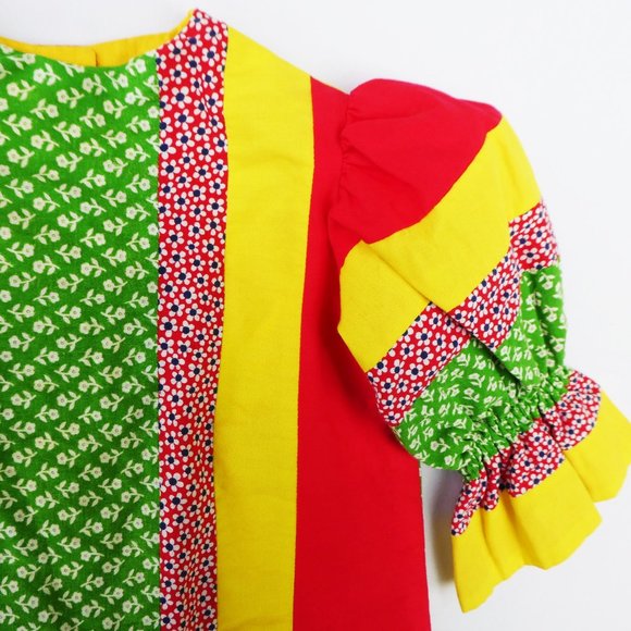 Vintage Sassafras Tunic Top Clowncore Lined Yellow Button Back 24mos - Picture 2 of 8